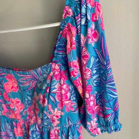 Lilly Pulitzer Delaney Short Sleeve Dress - Blue and Pink - Size 2 - Picture 7 of 15